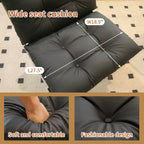Faux Leather Armchair, High Back Modern Accent Chair with Metal Legs, Oversized Sofa Chair with Soft Padded - ModernLuxe