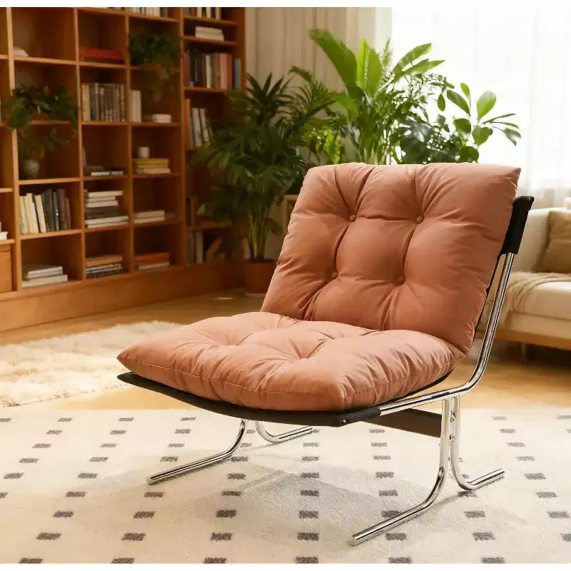 Faux Leather Armchair, High Back Modern Accent Chair with Metal Legs, Oversized Sofa Chair with Soft Padded - ModernLuxe