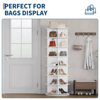 White 7-Tier Rotating Shoe Rack C 360 Spinning Organizer for Entryway/Living Room (Free-Standing Carousel Design)