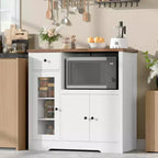 TruAIR Kitchen Microwave Cabinets with Storage, Buffet Cabinet Sideboard with 3 Doors,1 Drawer and Adjustable Shelves, Pantry Storage Cabinet for Room