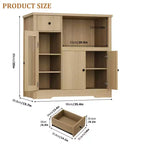 TruAIR Kitchen Microwave Cabinets with Storage, Buffet Cabinet Sideboard with 3 Doors,1 Drawer and Adjustable Shelves, Pantry Storage Cabinet for Room