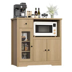 TruAIR Kitchen Microwave Cabinets with Storage, Buffet Cabinet Sideboard with 3 Doors,1 Drawer and Adjustable Shelves, Pantry Storage Cabinet for Room