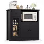 TruAIR Kitchen Microwave Cabinets with Storage, Buffet Cabinet Sideboard with 3 Doors,1 Drawer and Adjustable Shelves, Pantry Storage Cabinet for Room