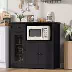 TruAIR Kitchen Microwave Cabinets with Storage, Buffet Cabinet Sideboard with 3 Doors,1 Drawer and Adjustable Shelves, Pantry Storage Cabinet for Room