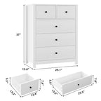 5 Drawer Dresser for Bedroom, Modern Tall Dresser Organizer with Storage Drawers, Wooden Chests of Drawers for Bedroom, Entryway, Hallway,Home Office