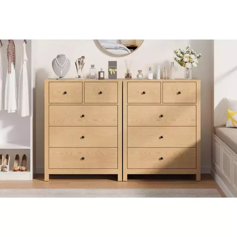 5 Drawer Dresser for Bedroom, Modern Tall Dresser Organizer with Storage Drawers, Wooden Chests of Drawers for Bedroom, Entryway, Hallway,Home Office
