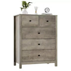 5 Drawer Dresser for Bedroom, Modern Tall Dresser Organizer with Storage Drawers, Wooden Chests of Drawers for Bedroom, Entryway, Hallway,Home Office