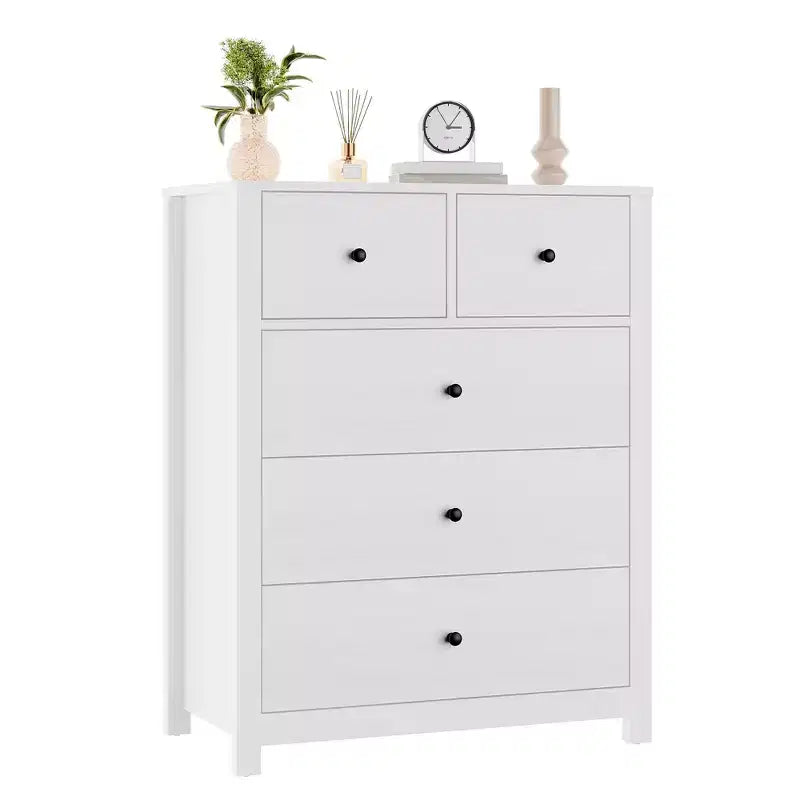 5 Drawer Dresser for Bedroom, Modern Tall Dresser Organizer with Storage Drawers, Wooden Chests of Drawers for Bedroom, Entryway, Hallway,Home Office