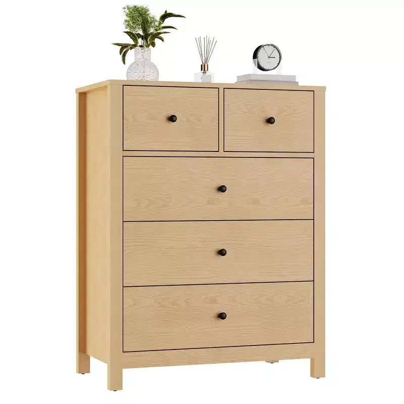 5 Drawer Dresser for Bedroom, Modern Tall Dresser Organizer with Storage Drawers, Wooden Chests of Drawers for Bedroom, Entryway, Hallway,Home Office