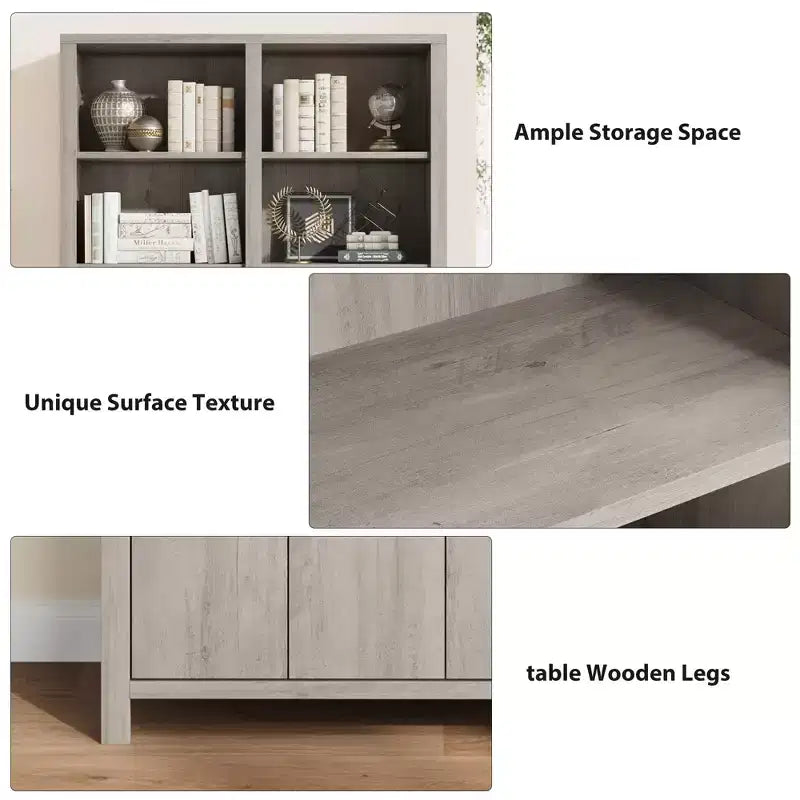 GustoWave 74.5 Tall Bookshelf with Double Storage, 6-Tier Large Bookshelf, Double Wide Bookshelves,for Livingroom Office Library,Gray