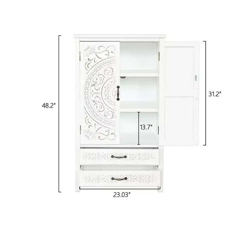 GDFStudio Duarte Transitional 26.77'' Storage Sideboard Cabinet with 2 Doors and 2 Drawers