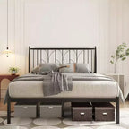 Full Size Metal Bed Frame - Heavy Duty Platform Bed Frame with Storage, Steel Supports, No Box Spring Required, Easy Assembly, No Noise, Black
