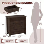 Fluted 3-Drawer Dresser & Nightstand, Wooden Chest with Storage for Bedroom, Living Room, Hallway or Entryway