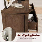 Fluted 3-Drawer Dresser & Nightstand, Wooden Chest with Storage for Bedroom, Living Room, Hallway or Entryway