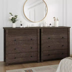 Fluted 3-Drawer Dresser & Nightstand, Wooden Chest with Storage for Bedroom, Living Room, Hallway or Entryway