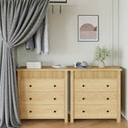 Fluted 3-Drawer Dresser & Nightstand, Wooden Chest with Storage for Bedroom, Living Room, Hallway or Entryway