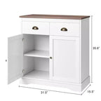 2 Doors and 2 Drawers Kitchen Cabinet ,for Kitchen, Dining Room, Living Room,
