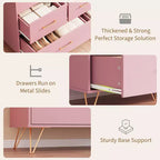 COZONY 5-Drawer Wood Dresser with Display Shelf, Modern Storage Cabinet for Bedroom Living Room Entryway