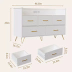 COZONY 5-Drawer Wood Dresser with Display Shelf, Modern Storage Cabinet for Bedroom Living Room Entryway