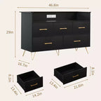 COZONY 5-Drawer Wood Dresser with Display Shelf, Modern Storage Cabinet for Bedroom Living Room Entryway