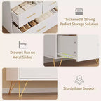 COZONY 5-Drawer Wood Dresser with Display Shelf, Modern Storage Cabinet for Bedroom Living Room Entryway