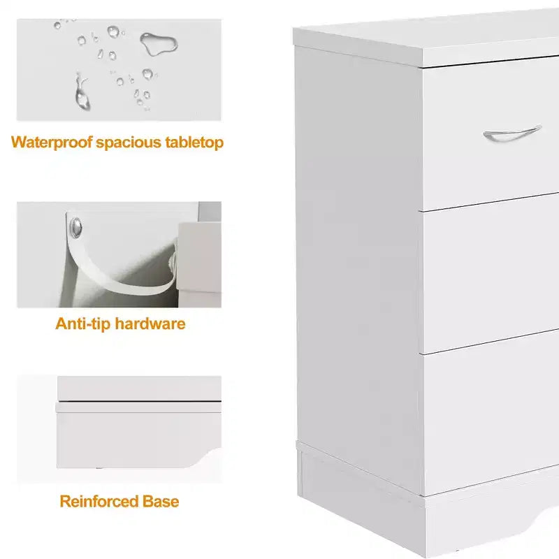 Heynemo Large 8 Drawer Dresser for Bedroom, 55 Wide Modern Chest of Drawers, Dresser TV Stand with Metal Handle, Wood Drawer Organizer, White