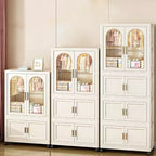 25.59 Side Wide Folding Wardrobe , 25.5915.7570.87 , with Magnetic Door, Plastic Storage Cabinet with Wheels