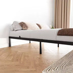 Heavy-duty bed frame with storage space, metal platform base with steel support bars, quiet, easy to assemble, no box spring required