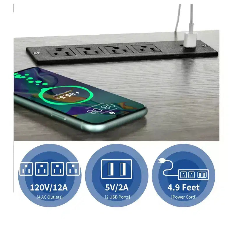 LED TV Stand With Power Outlets & Storage Shelves for 70/65/60 inch TVs, TV Entertainment Center Media Console For Living Room