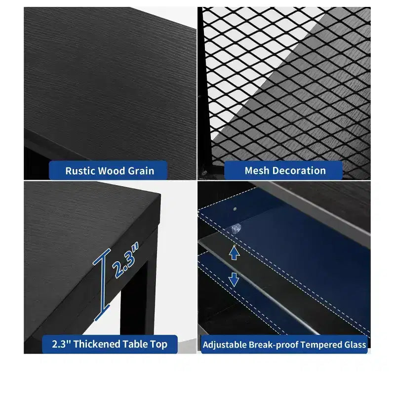 LED TV Stand With Power Outlets & Storage Shelves for 70/65/60 inch TVs, TV Entertainment Center Media Console For Living Room