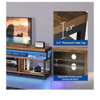 LED TV Stand With Power Outlets & Storage Shelves for 70/65/60 inch TVs, TV Entertainment Center Media Console For Living Room