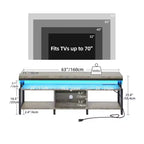 LED TV Stand With Power Outlets & Storage Shelves for 70/65/60 inch TVs, TV Entertainment Center Media Console For Living Room