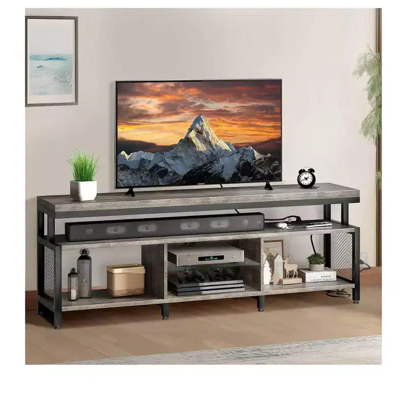 LED TV Stand With Power Outlets & Storage Shelves for 70/65/60 inch TVs, TV Entertainment Center Media Console For Living Room