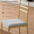 Bar Stools Set of 2, Counter Height Bar Stools Metal Dining Chairs with Straight-line Back Back and Thick Cushion PU Leather Dining Room Chairs