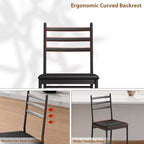 Bar Stools Set of 2, Counter Height Bar Stools Metal Dining Chairs with Straight-line Back Back and Thick Cushion PU Leather Dining Room Chairs