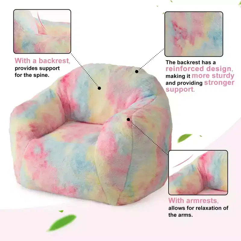 Bean Bag Chair for Adults, Plush Faux Fur Memory Foam Lounger, Ergonomic Beanbag Sofa Chair, Lazy Sofa Cozy Beanbag, for Dorm, Living Room