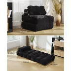 COZONY 3-in-1 Folding Lounge Sofa Bed with Pillow 34 Convertible Sleeper Chair, Portable Boneless Mattress with Back Support, No Assembly Required