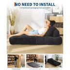 COZONY 3-in-1 Folding Lounge Sofa Bed with Pillow 34 Convertible Sleeper Chair, Portable Boneless Mattress with Back Support, No Assembly Required