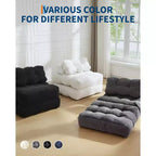 COZONY 3-in-1 Folding Lounge Sofa Bed with Pillow 34 Convertible Sleeper Chair, Portable Boneless Mattress with Back Support, No Assembly Required