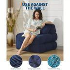 COZONY 3-in-1 Folding Lounge Sofa Bed with Pillow 34 Convertible Sleeper Chair, Portable Boneless Mattress with Back Support, No Assembly Required