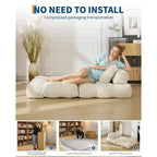 COZONY 3-in-1 Folding Lounge Sofa Bed with Pillow 34 Convertible Sleeper Chair, Portable Boneless Mattress with Back Support, No Assembly Required