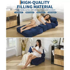 COZONY 3-in-1 Folding Lounge Sofa Bed with Pillow 34 Convertible Sleeper Chair, Portable Boneless Mattress with Back Support, No Assembly Required