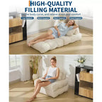 COZONY 3-in-1 Folding Lounge Sofa Bed with Pillow 34 Convertible Sleeper Chair, Portable Boneless Mattress with Back Support, No Assembly Required