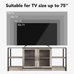 Farmhouse TV Stand for TVs,Entertainment Center with Storage Cabinet and Mesh Doors,Industrial TV Media Console Cabinet Table Media Furnitur