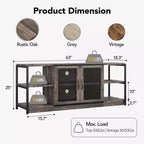Farmhouse TV Stand for TVs,Entertainment Center with Storage Cabinet and Mesh Doors,Industrial TV Media Console Cabinet Table Media Furnitur