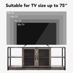 Farmhouse TV Stand for TVs,Entertainment Center with Storage Cabinet and Mesh Doors,Industrial TV Media Console Cabinet Table Media Furnitur