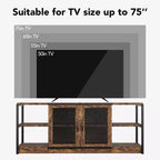 Farmhouse TV Stand for TVs,Entertainment Center with Storage Cabinet and Mesh Doors,Industrial TV Media Console Cabinet Table Media Furnitur