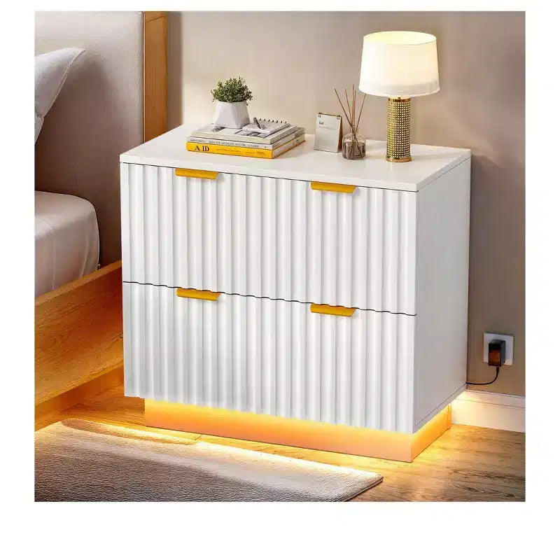 2-Drawer Lateral File Cabinet With LED Light Filing Cabinet For Office Organizer, Home Office Storage File Cabinet For Letter Legal A4 Size