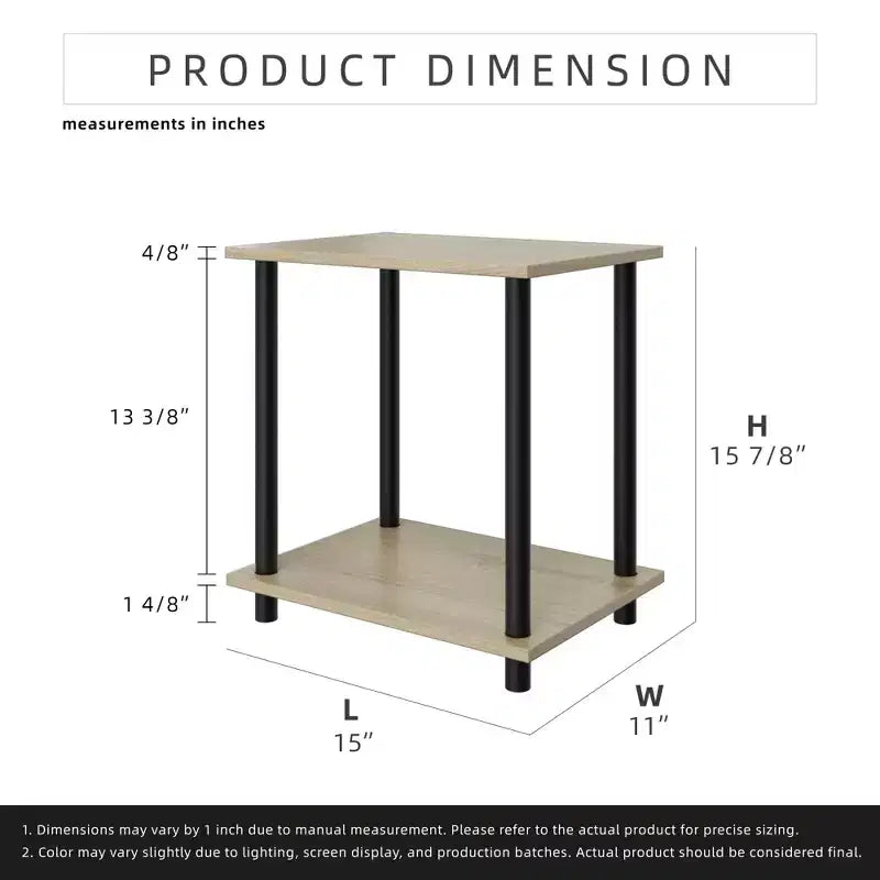 Homez 2 Tiers Wood Household Shelving Unit (14.96 in. W x 15.87 in. H x 11.02 in. D)