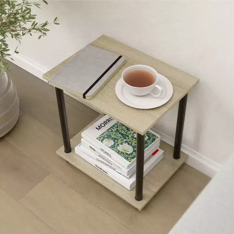 Homez 2 Tiers Wood Household Shelving Unit (14.96 in. W x 15.87 in. H x 11.02 in. D)